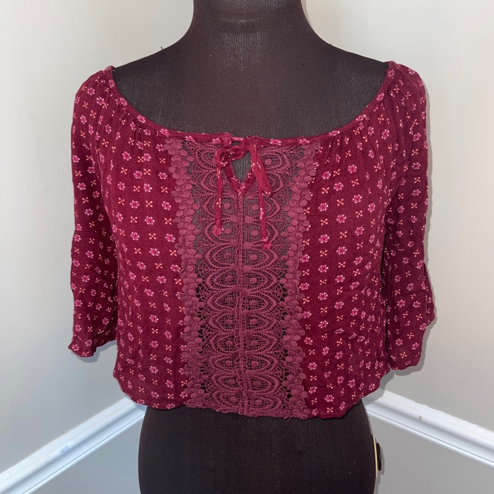 Hollister Boho Y2K Cropped Top Juniors‎ XS Cottagecore